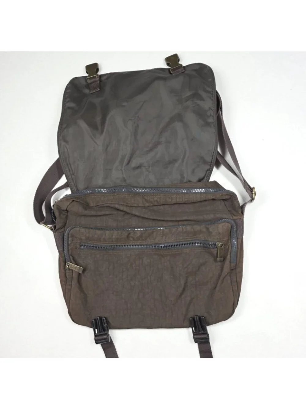 Camel Active Messenger Bag Mens Brown Nylon Crossbody Organizer Travel Commute